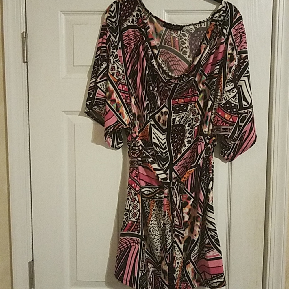 Multi colored top with tie